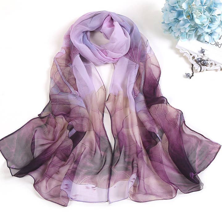 SALINA TRADING INC - Wholesale Scarf – Women's - Summer Lotus Flower Print Sunscreen Scarf14