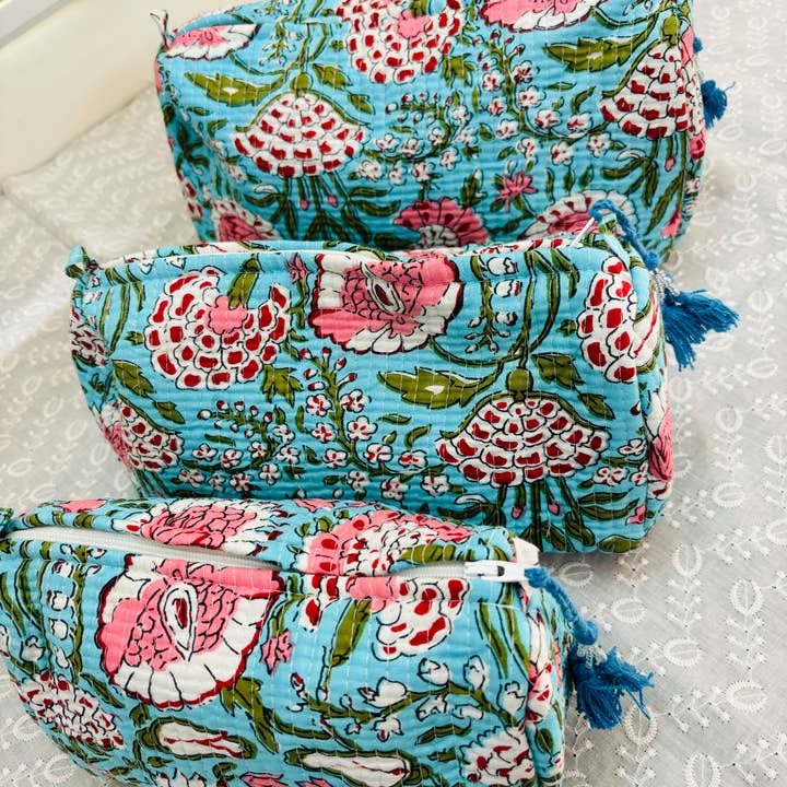 Meghcraft - Venta al por mayor Bolsa para maquillaje - Bolsas de cosméticos acolchadas de algodón, bolsa de regalo, bolsa de tocador, 3 unidades1