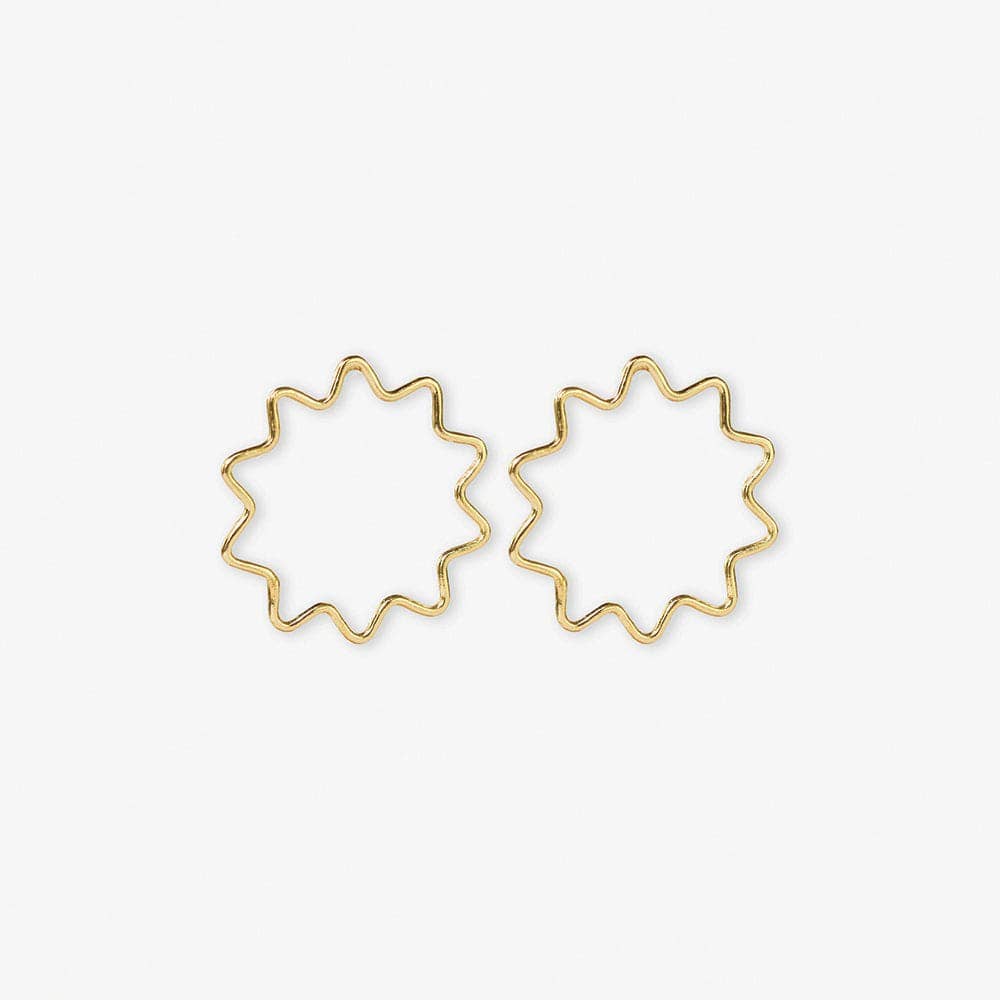 INK + ALLOY - Wholesale Stud/Post Earrings - Gretchen Zigzag Circle Earrings Brass Wholesale