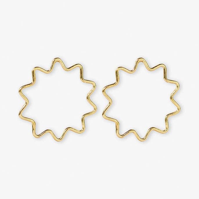 INK + ALLOY - Wholesale Stud/Post Earrings - Gretchen Zigzag Circle Earrings Brass Wholesale0