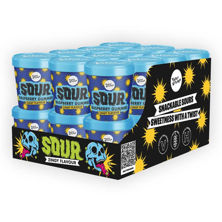 Treat Kitchen - Wholesale Gummy - Sour Blue Raspberry Cubes 90g - (24 units)
