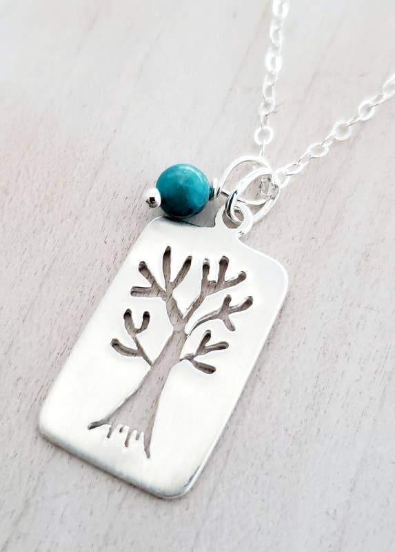 Sosie Designs - Wholesale Pendant/Charm Necklace - Silver Brushed Tree Of Life Necklace *2