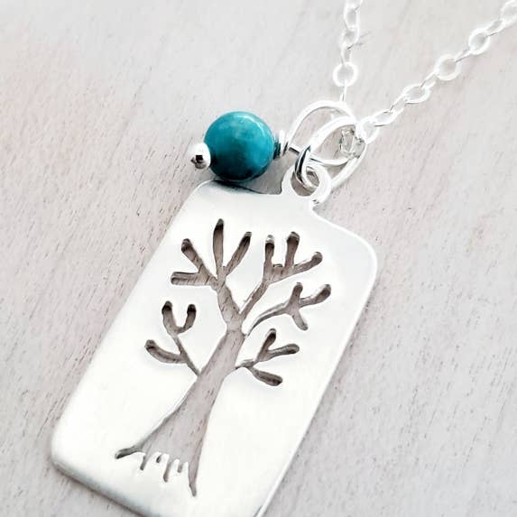 Sosie Designs - Wholesale Pendant/Charm Necklace - Silver Brushed Tree Of Life Necklace *2