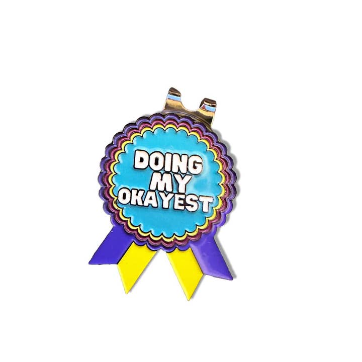Neon Doing My Okayest Golf Ball Marker with Magnetic Hat Clip for wholesale on Faire