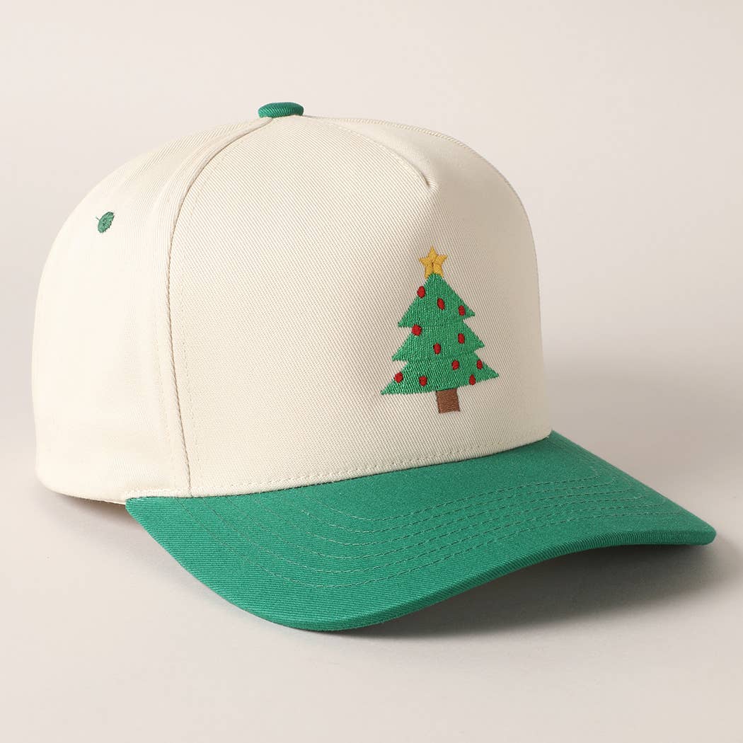 Fashion City – wholesale Baseball cap – Women's – Christmas Tree Embroidery Canvas Baseball Cap6