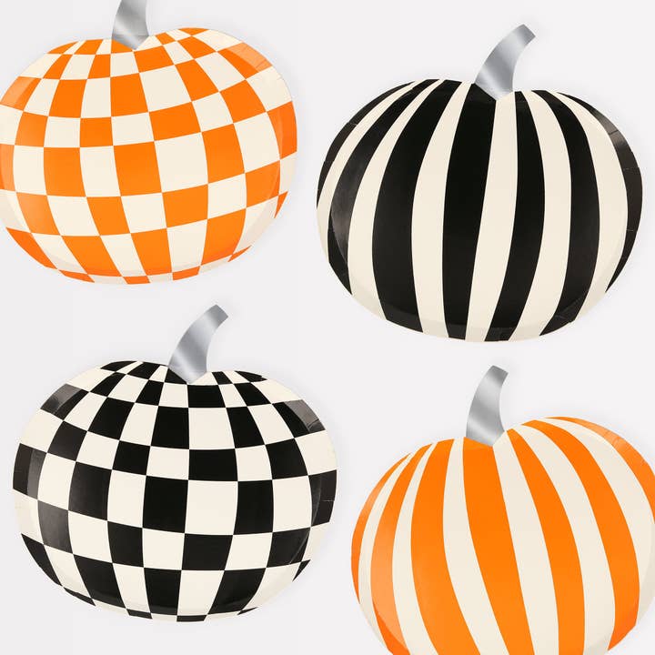 Mod Pattern Pumpkin Plates for wholesale by Meri Meri
