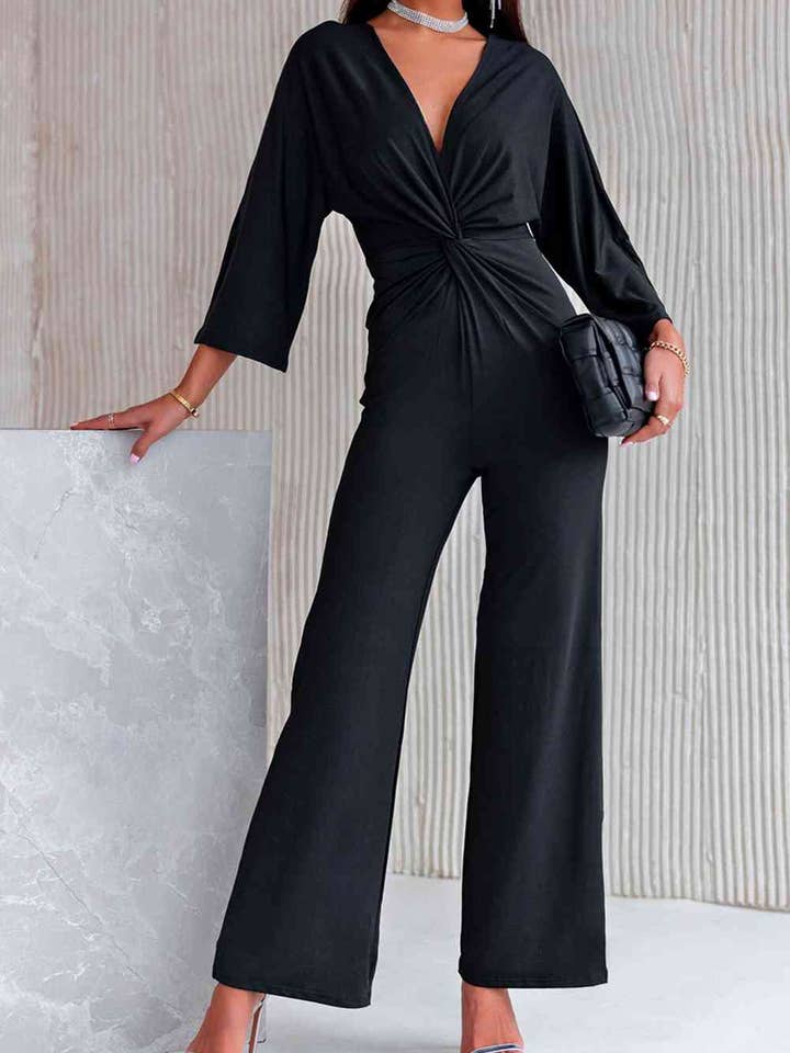 Mono de manga tres cuartos con estampado retorcido para venta al por mayor de Fashion Quality Boutik