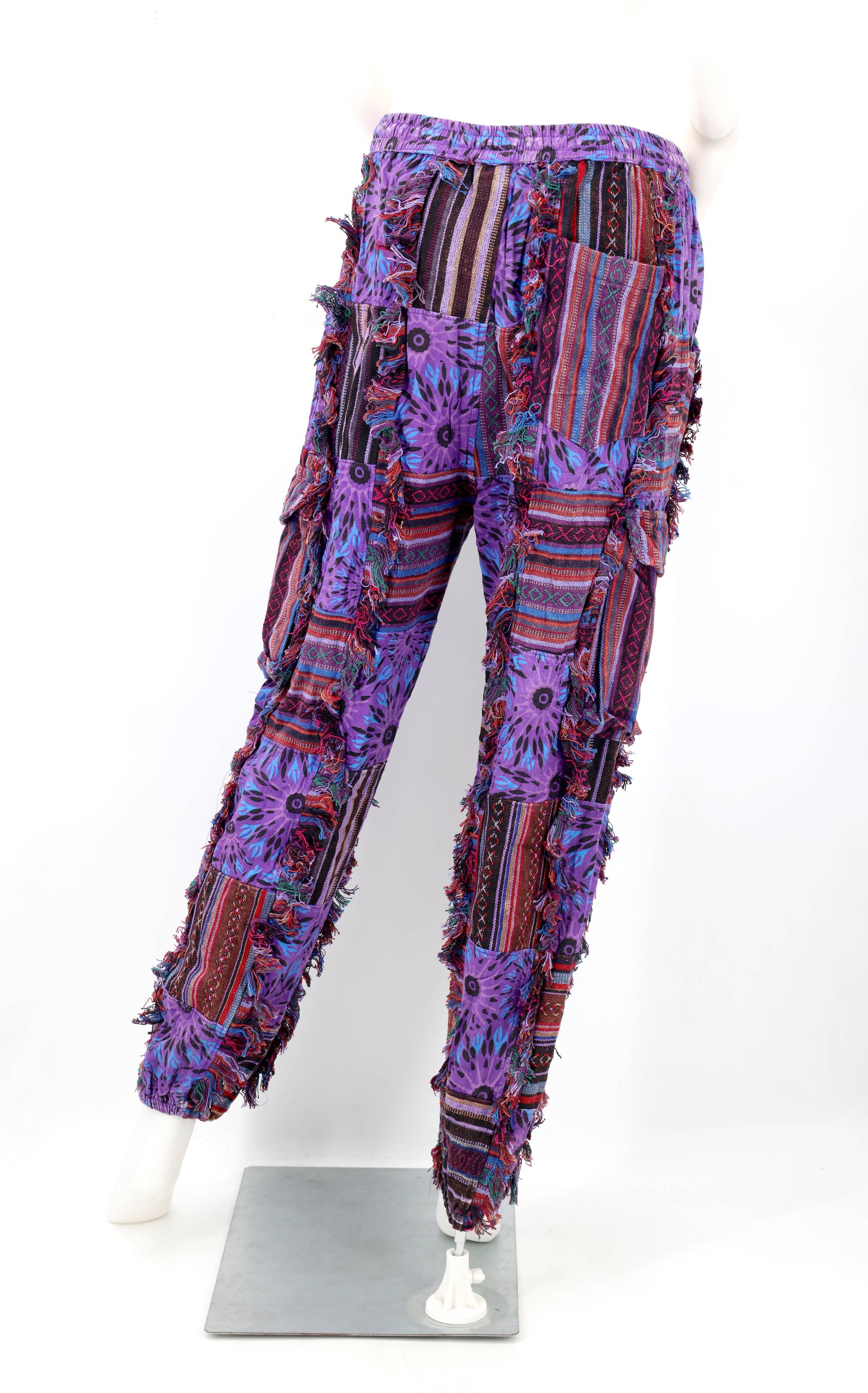 Himalaya Handmade - Wholesale Pants - Unisex - Cotton Hippie Handmade Harem Gheri Patchwork Fringe Bohemian Pants15