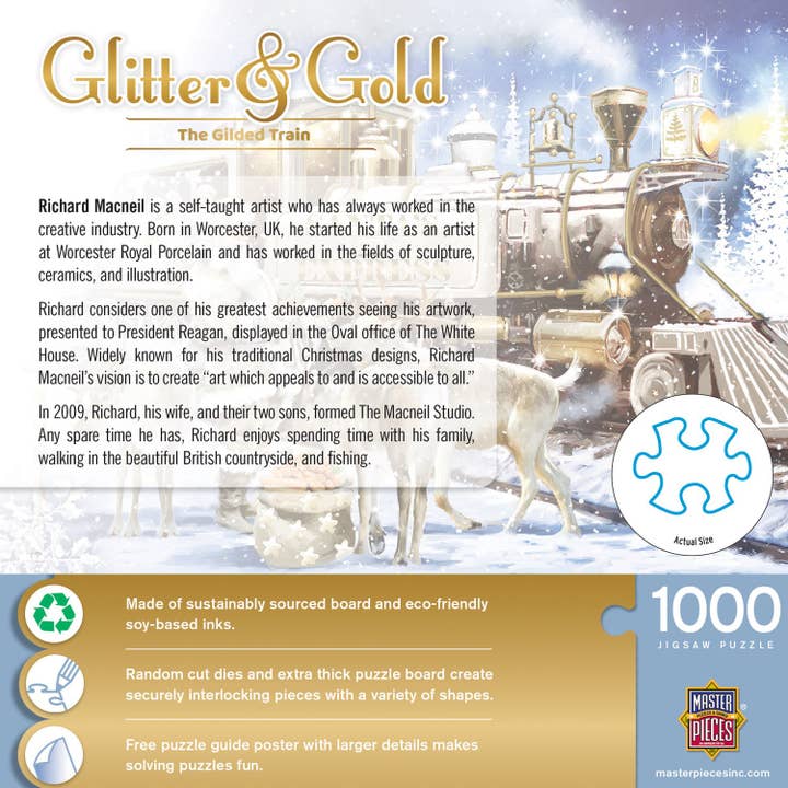 Masterpieces Puzzles - Wholesale Puzzle - Adult - Glitter & Gold - The Gilded Train 1000 Piece Puzzle