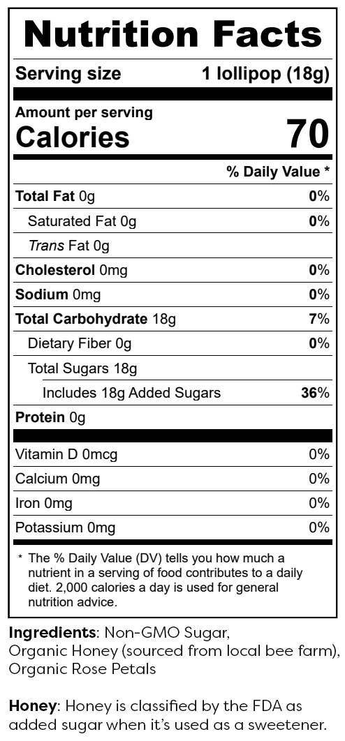 Sparko Sweets – wholesale Lollipop – Natural Pops Honey Rose Lollipops - 1.7"7