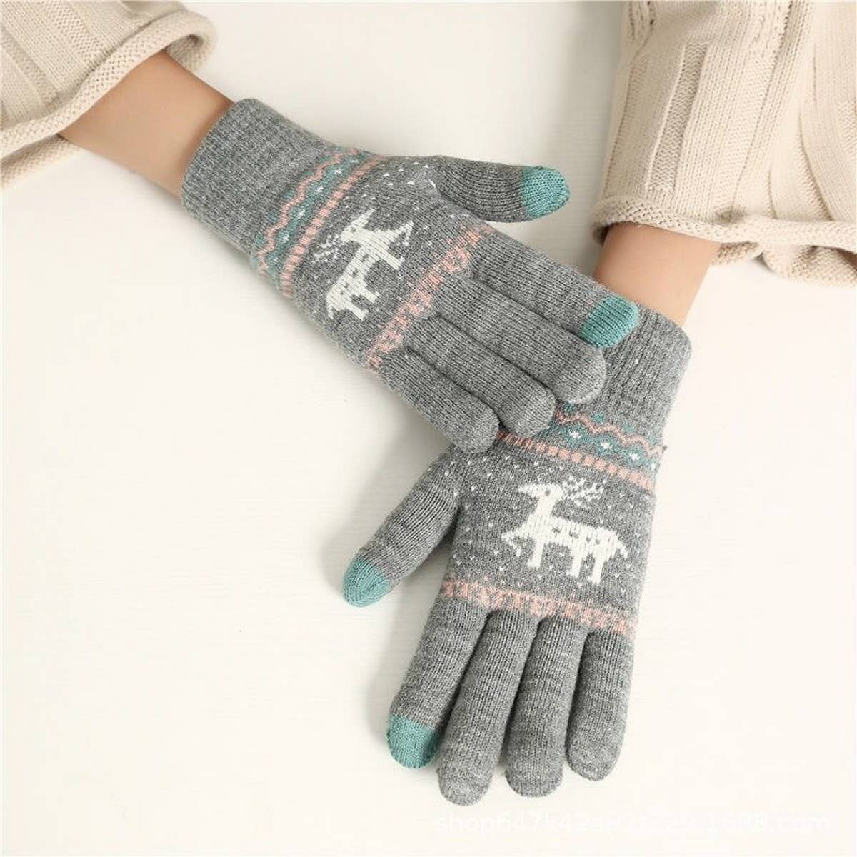 NINEXIS - Wholesale Gloves - Unisex - CWAG00574_UNISEX WINTER REINDEER OUTDOOR WARM GLOVES0