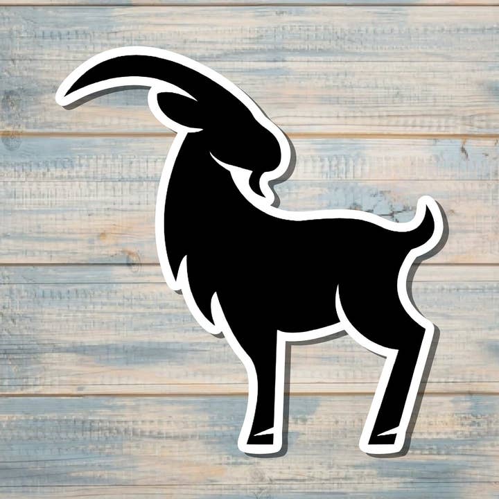 Adesivo o magnete in vinile leggero a forma di capra nera con sagoma di corna, ideale per frigorifero e auto, vita in fattoria, Love Animals, Nigerian Dwarf Minis per la vendita all'ingrosso da parte di Handmade by Marlayna