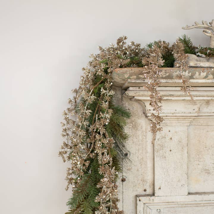 Ragon House - Wholesale Artificial Plant - 60" DRAPING CHAMPAGNE GLITTER BUDS