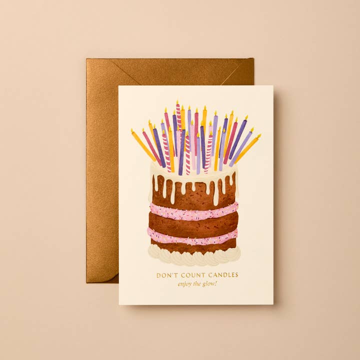 Gabrielle & Celine Greetings Cards UK and Europe – postal de parabéns por atacado – Não Contes as Velas | Cartão de Aniversário Feliz | Cartão de Celebração3