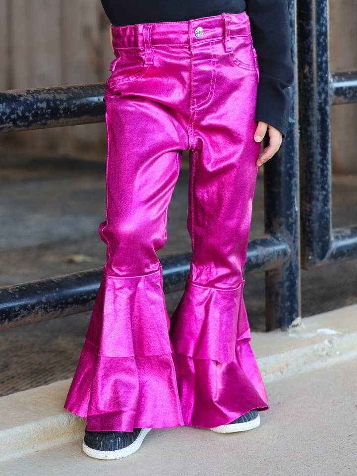 Ranch Dress'n - Venta al por mayor Pantalones - Niños - CAMPANAS CON VOLANTES METÁLICOS FUCSIA (BEBÉS Y NIÑOS PEQUEÑOS)
