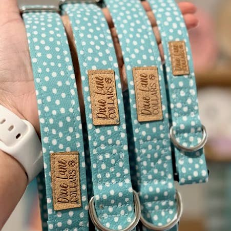Türkis‑Fawn gepunktetes Hundehalsband, Dixie Lane Collars für den Großhandel von Dixie Lane Collars