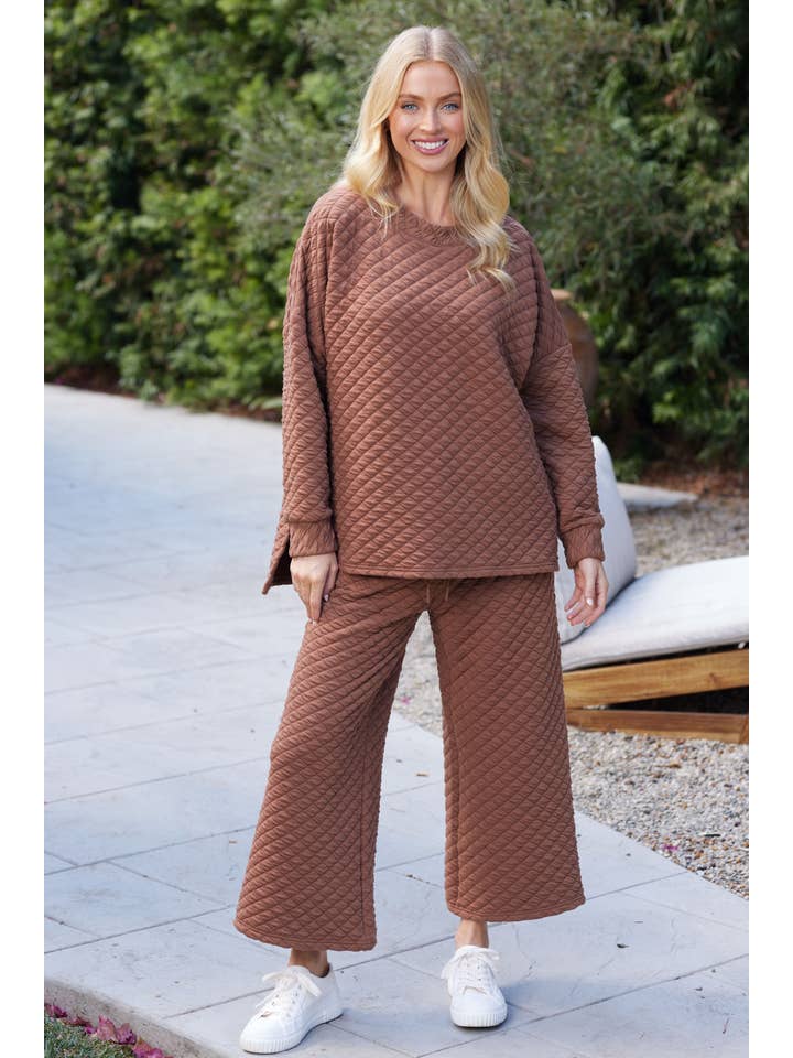 BEESON RIVER - Wholesale Lounge Set - Women's - Solid Warm Quilted Matching Set4