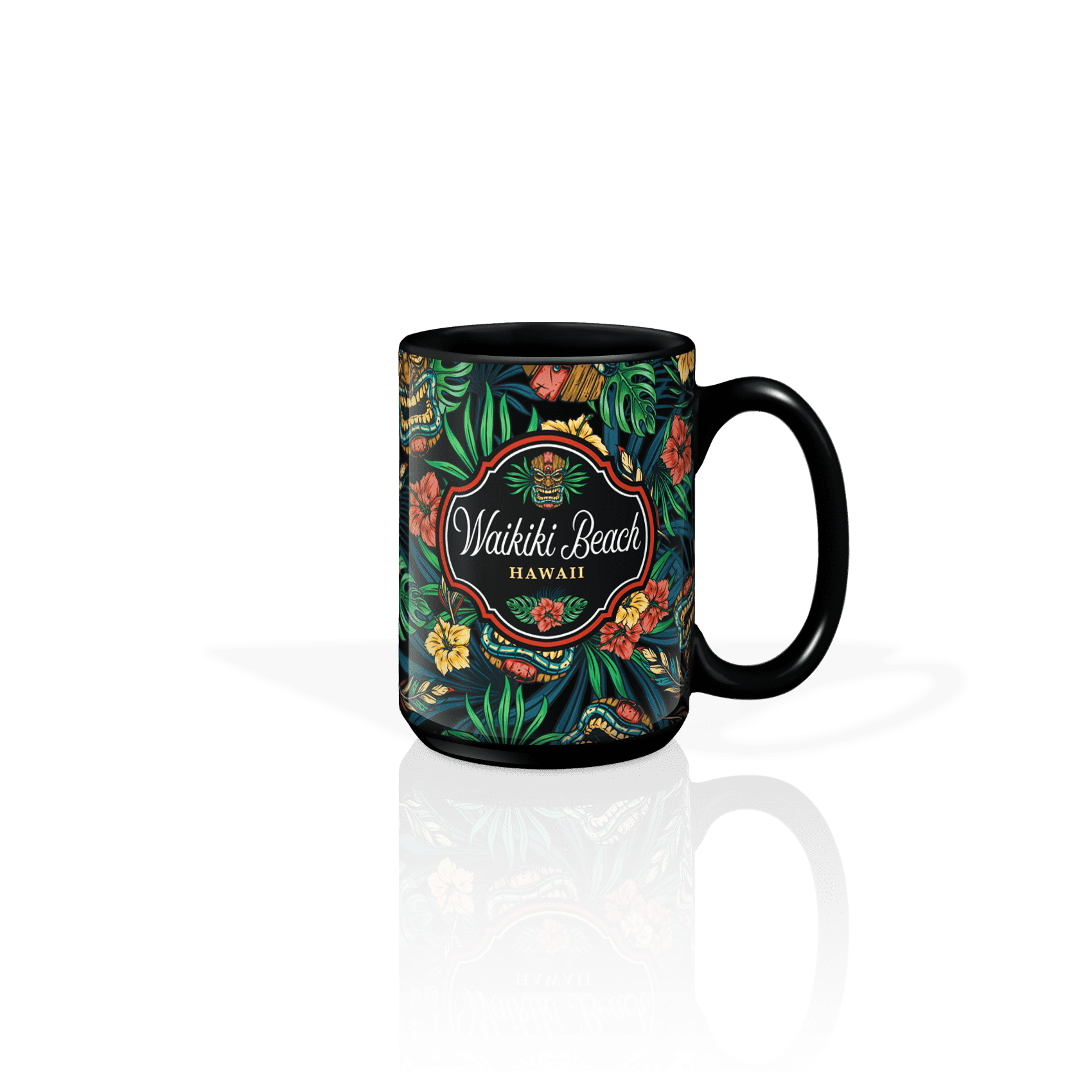 Matrix – Großhandel Kaffeebecher – Personalisierbare Keramiktasse, 15 Unzen verpackt: Tiki und Hibiskus0