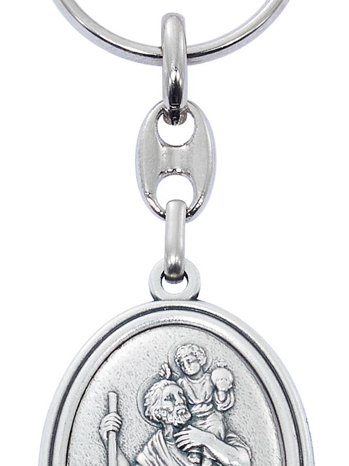 Porte-clés religieux et catholique Saint Christophe pour la vente par Hail Mary Gifts