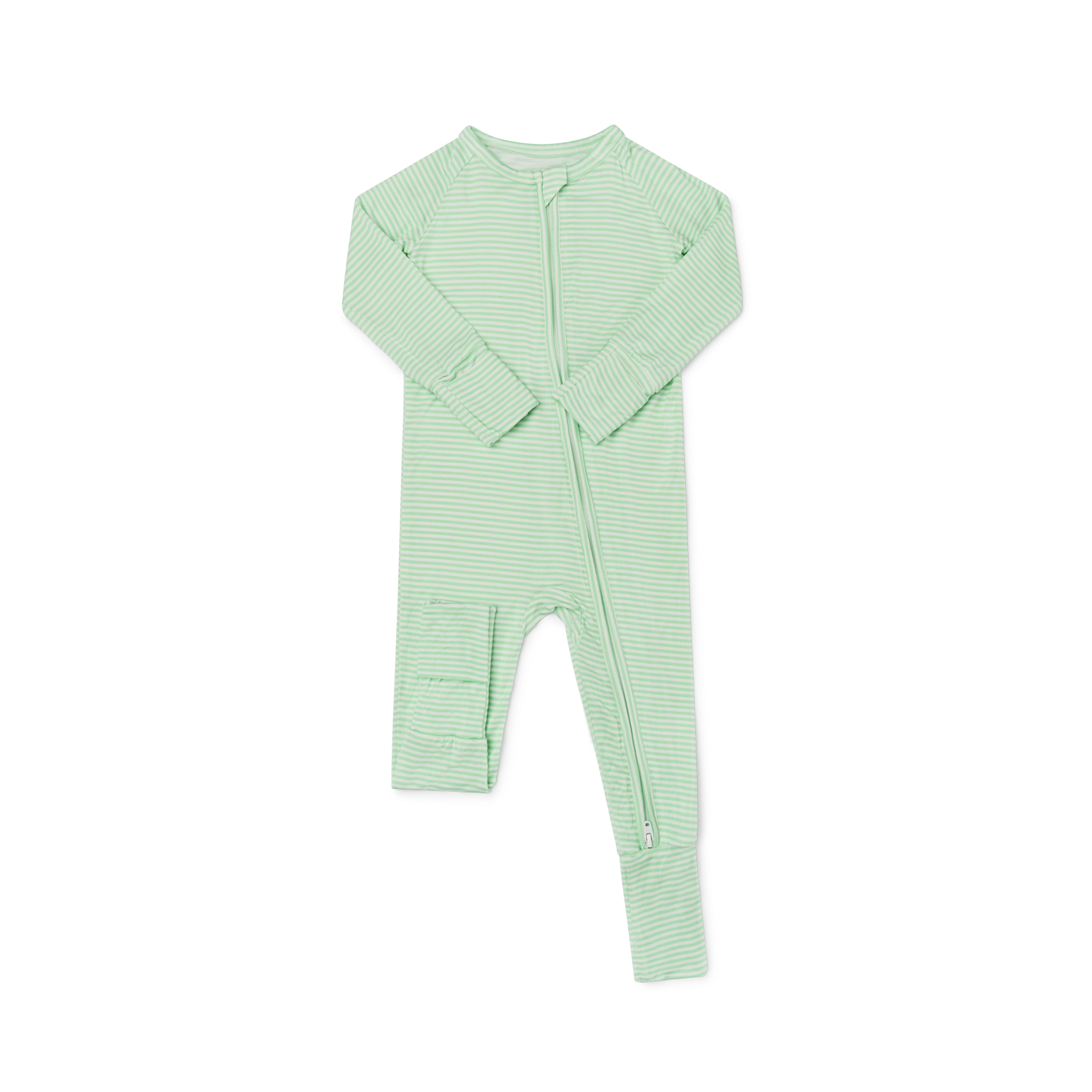 Motette - Vente Grenouillère – bébé - Dormeur en bambou à rayures poire5