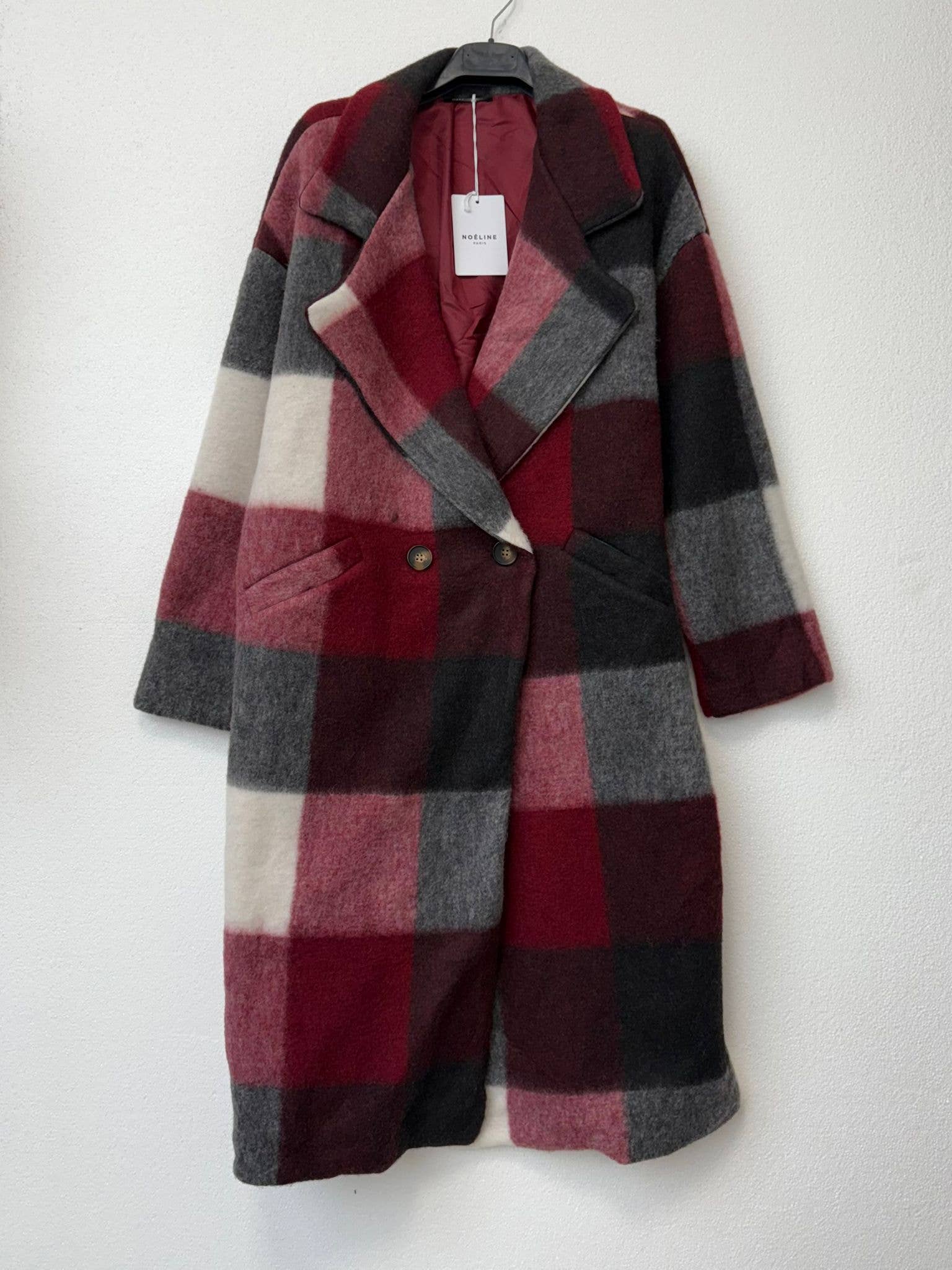 NOELINE - Wholesale Coat - Women's - Plaid wool coat 60705-512