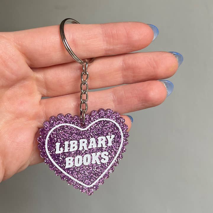 Library books keychain (handmade) for wholesale by Future Frenzy
