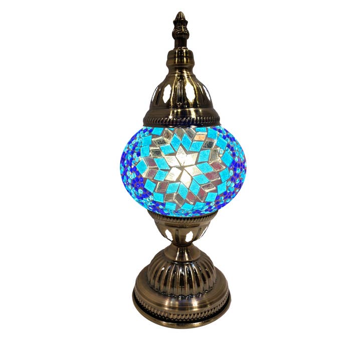 Mosaic Desk Lamp - Large glass mosaic star in white for wholesale by Access by Mediterranean Concepts