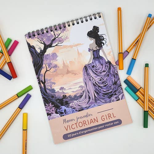 Planner giornaliero Victorian Girl da 30 pagine per la vendita all'ingrosso da parte di ColorFall Editions