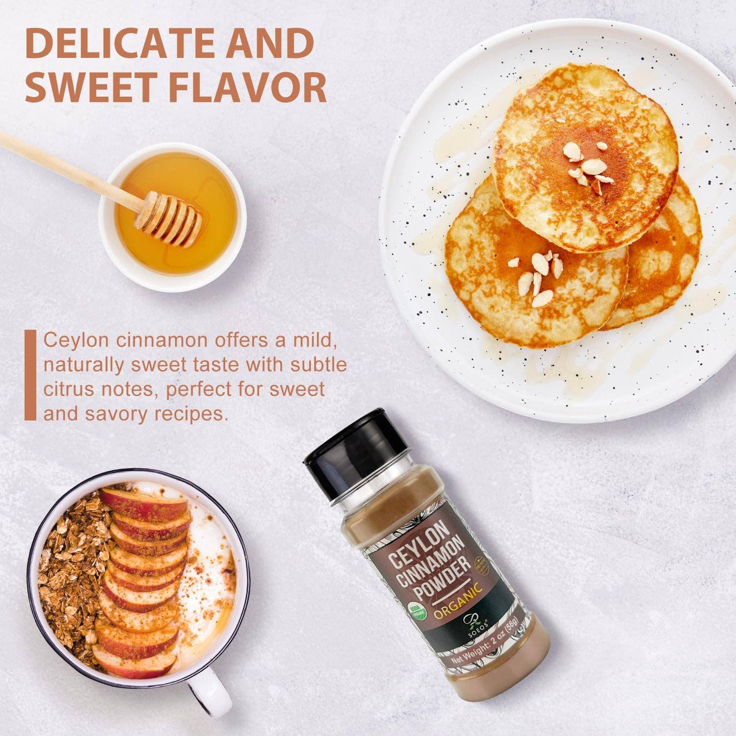 soeos - Wholesale Dried Spice - Seoos Organic Ceylon Cinnamon Powder, 2 Ounce (56g)3