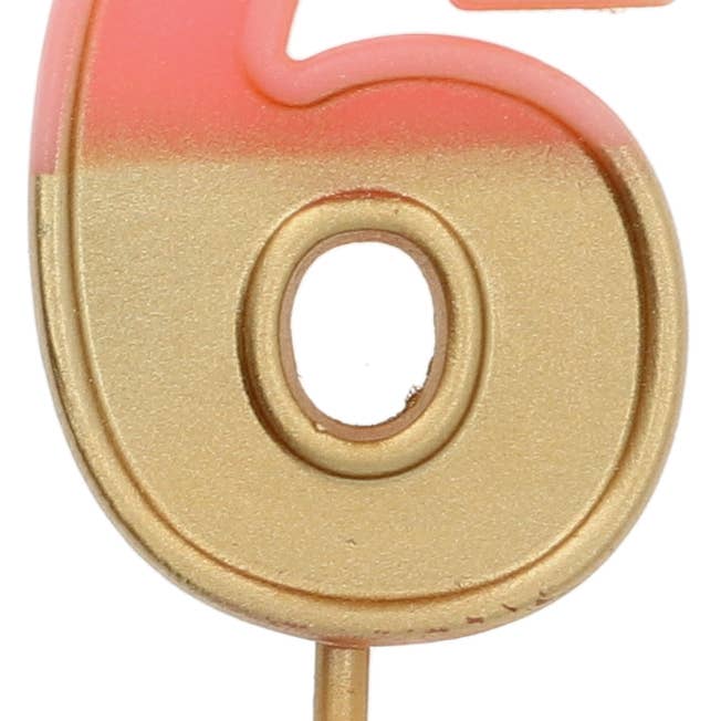 Candle Retro Number 6 Pink - 5 cm for wholesale by Folat BV