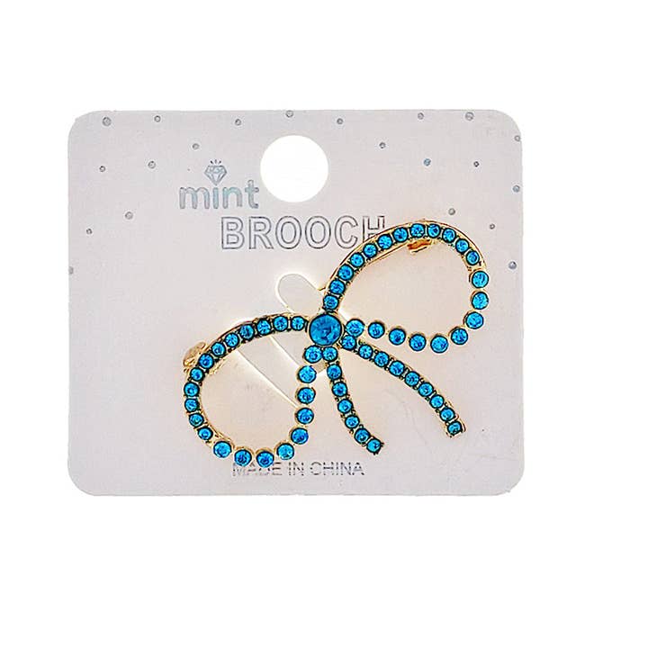 Rhinestone Bow Brooch for wholesale by Atlas Fashion