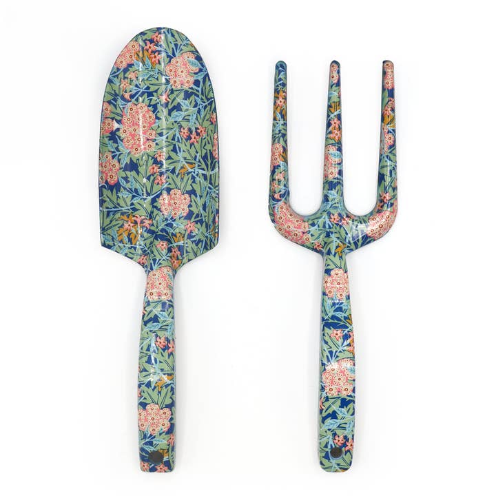 Orange Grove Fork and Trowel Garden Tool Set - William Morris Design for wholesale by Robert Frederick Ltd