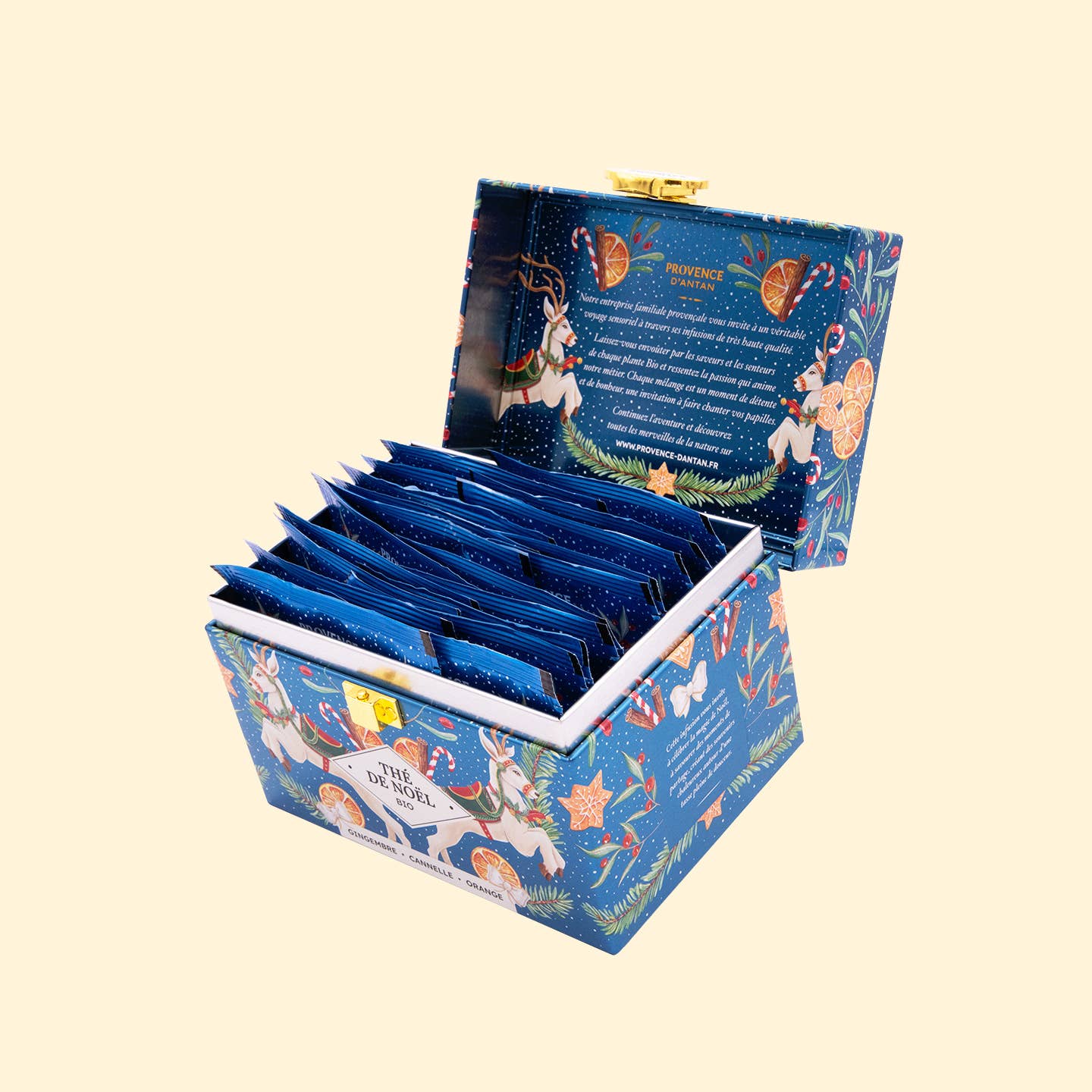 PROVENCE D'ANTAN - Vente Thés santé/détox - Coffre Thé de Noël Gingembre & Cannelle Bio* 20 sachets1