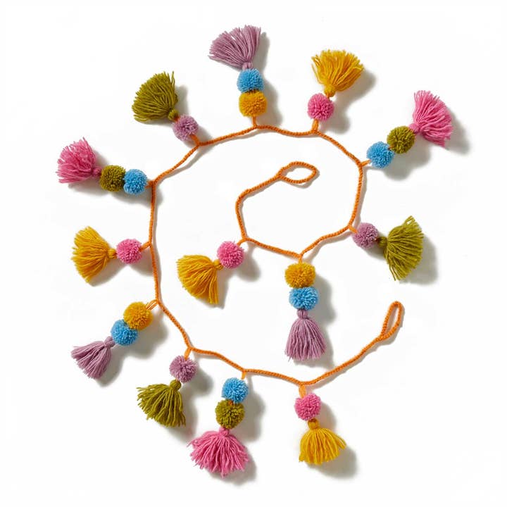 Bright Pom Pom Garland for wholesale by SERRV International