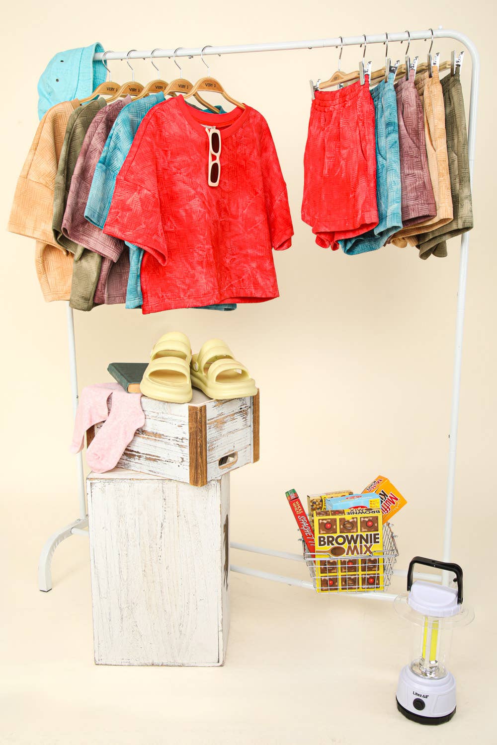 VERY J – Engroshandel Loungesæt - Dame – NT11780SET-Quiltet vasket behagelig striktop og shorts sæt18