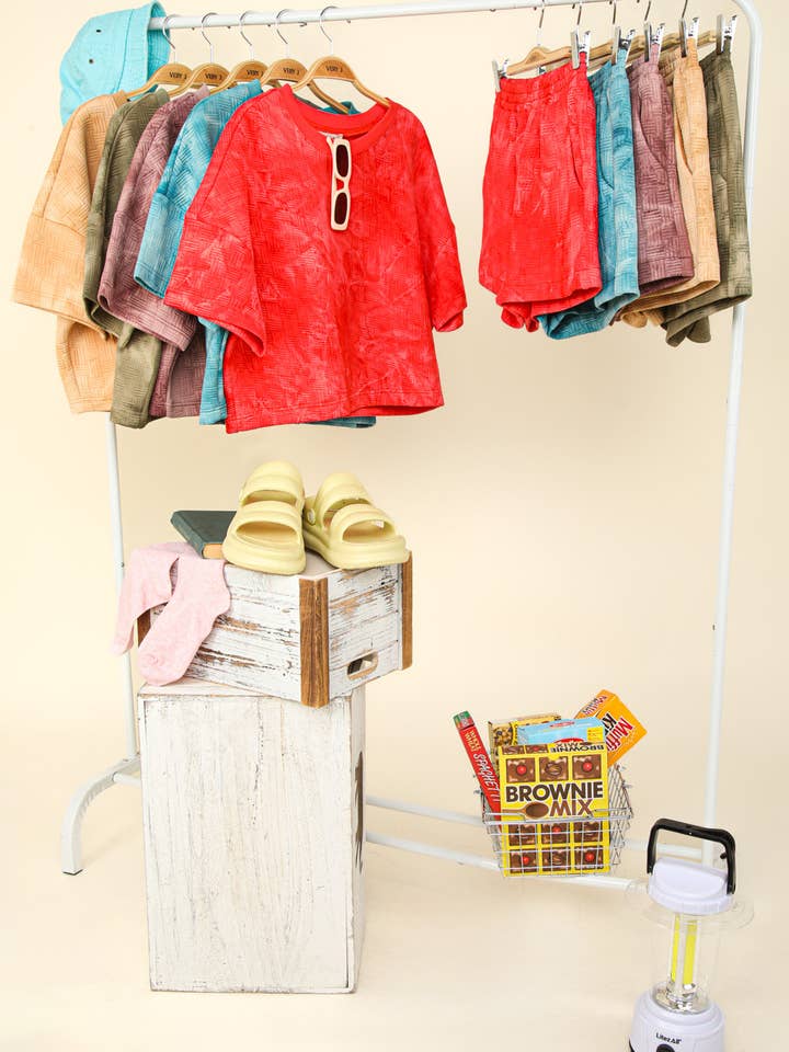 VERY J – Engroshandel Loungesæt - Dame – NT11780SET-Quiltet vasket behagelig striktop og shorts sæt18