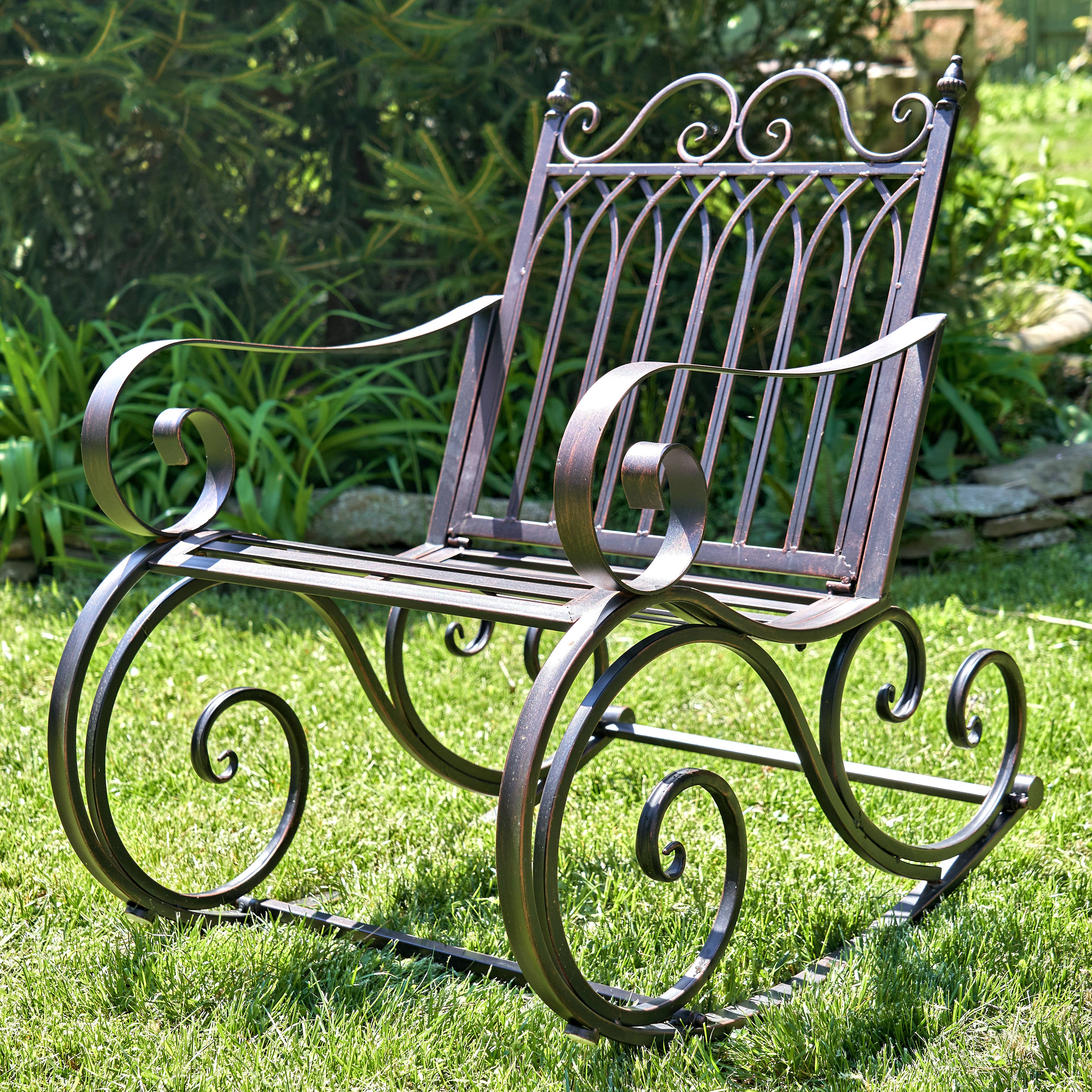 Zaer Ltd. International - Wholesale Bench - Iron Rocking Garden Furniture "Tatiana" Collection- 4 Option15