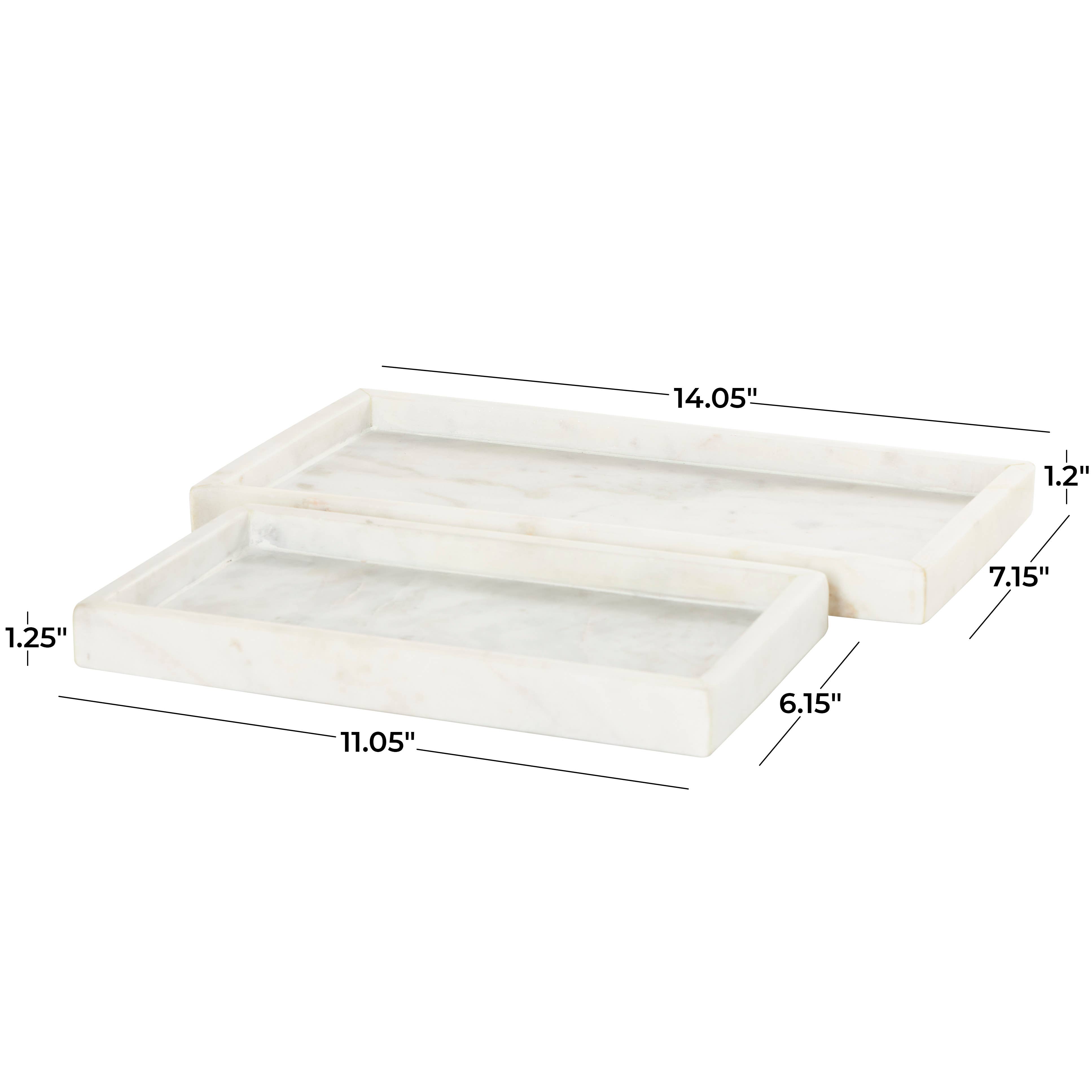 Deco Marché - Wholesale Decorative Tray - Modern White Marble Tray Set16