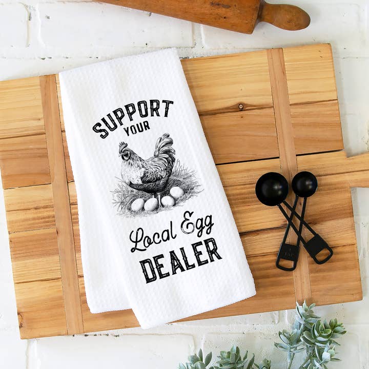 Canary Road - Wholesale Tea Towel - Support Egg Dealer Kitchen Towel, Waffle Weave Chicken Towel1