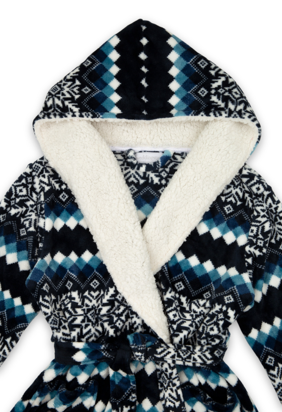 Weddingstar Inc. – Engroshandel Morgenkåbe - Dame – Dame Fluffy Plys kåbe med hætte - Nordisk Snefnug0