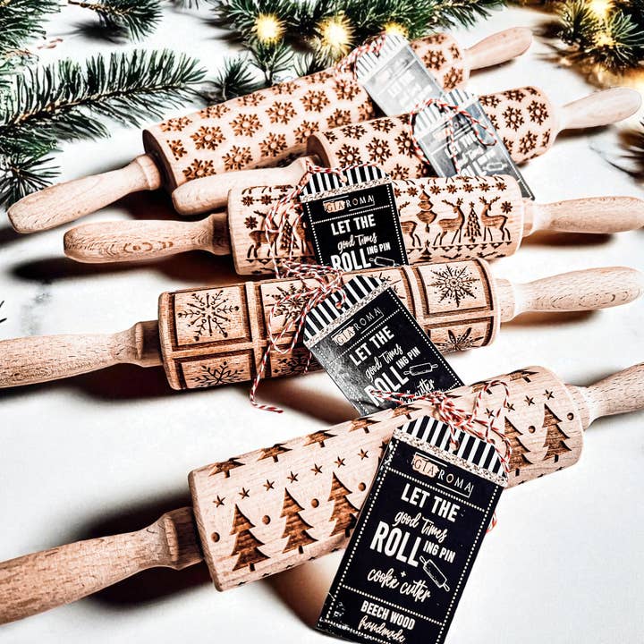 Gia Roma - Wholesale Rolling Pin - Christmas Cookie Cutter Baking Gift Set Wooden Rolling Pins 52