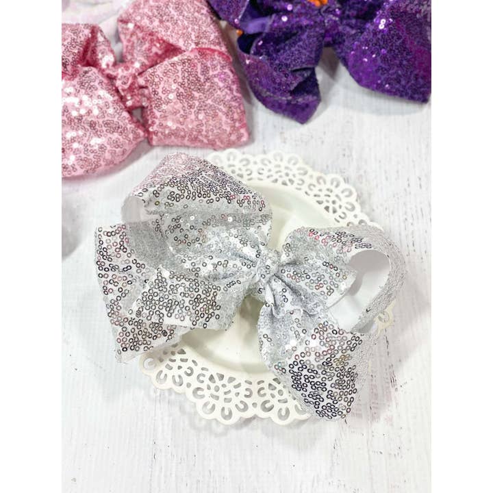 The Hair Bow Company - Wholesale Hair Bow - Kids - Sequin Texas Size Hair Bows - Alligator Clip - 6.5"8