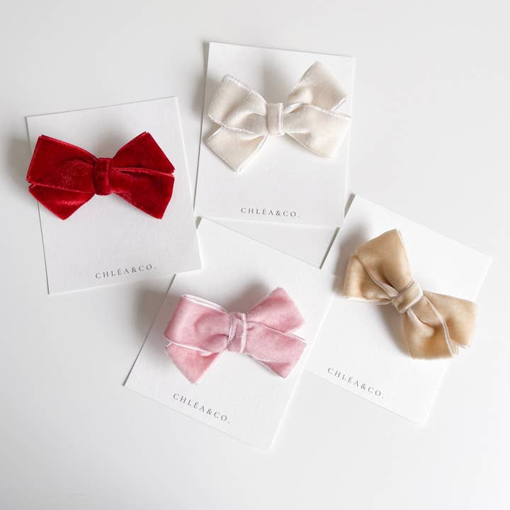 Velvet Classic Bow for wholesale by Chlea & Co.