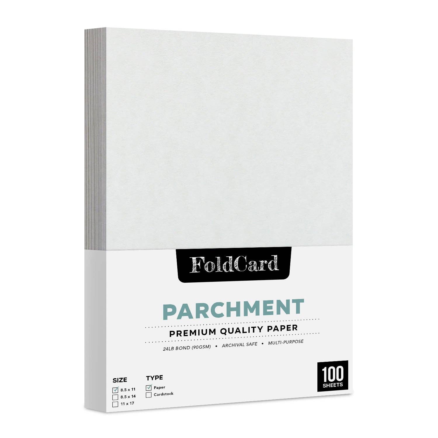 Fine Cardstock - Vendita all'ingrosso Attrezzature per lavoretti e fai da te - Carta pergamena 8,5 x 11, 24 libbre, 90 g/mq, 100 fogli7