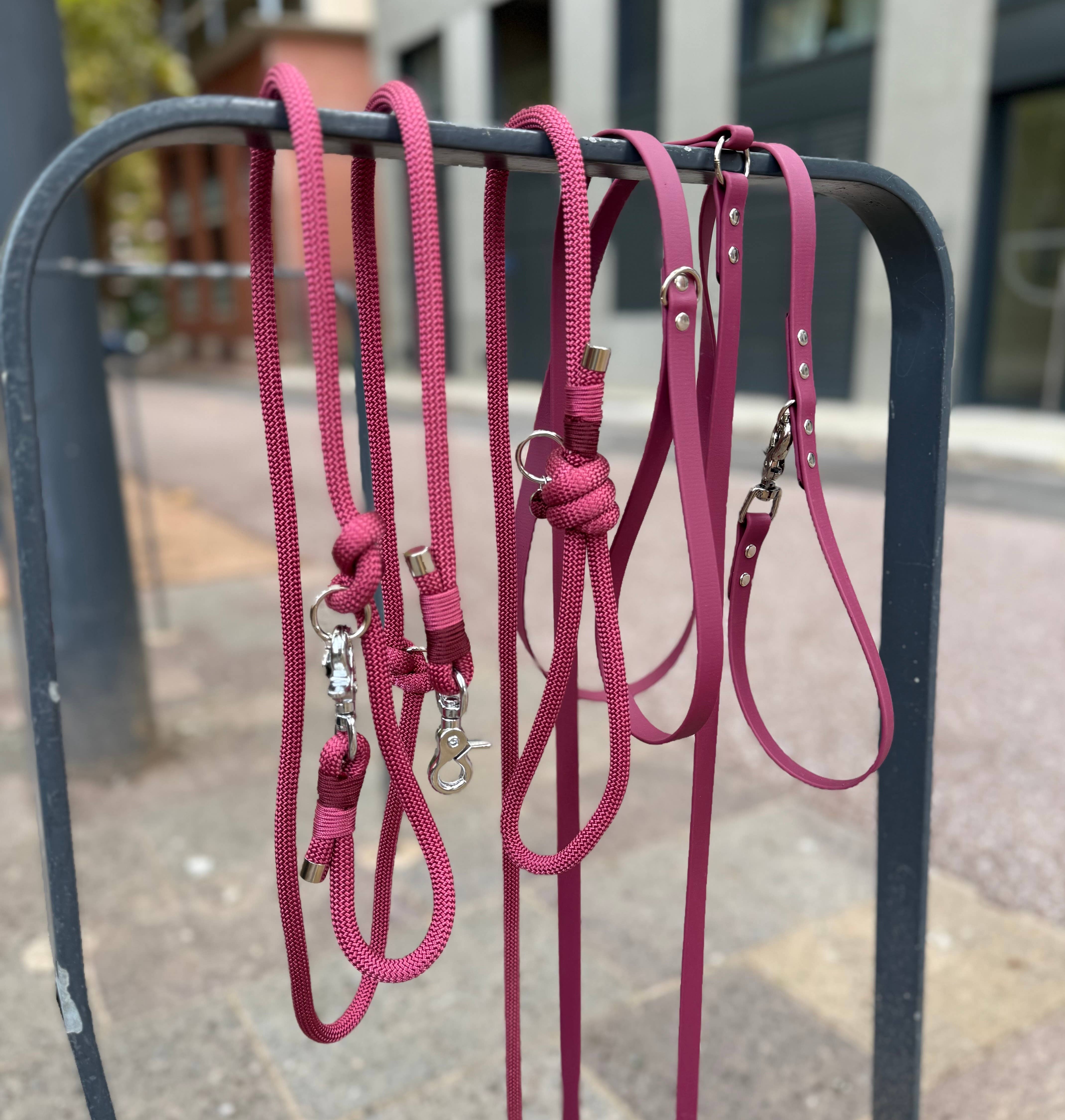 L&Z Dogwear - Wholesale Hondenriem - Hond - Vaste riem van zijdezacht touw QUEBEC Bordeaux – 140 cm3