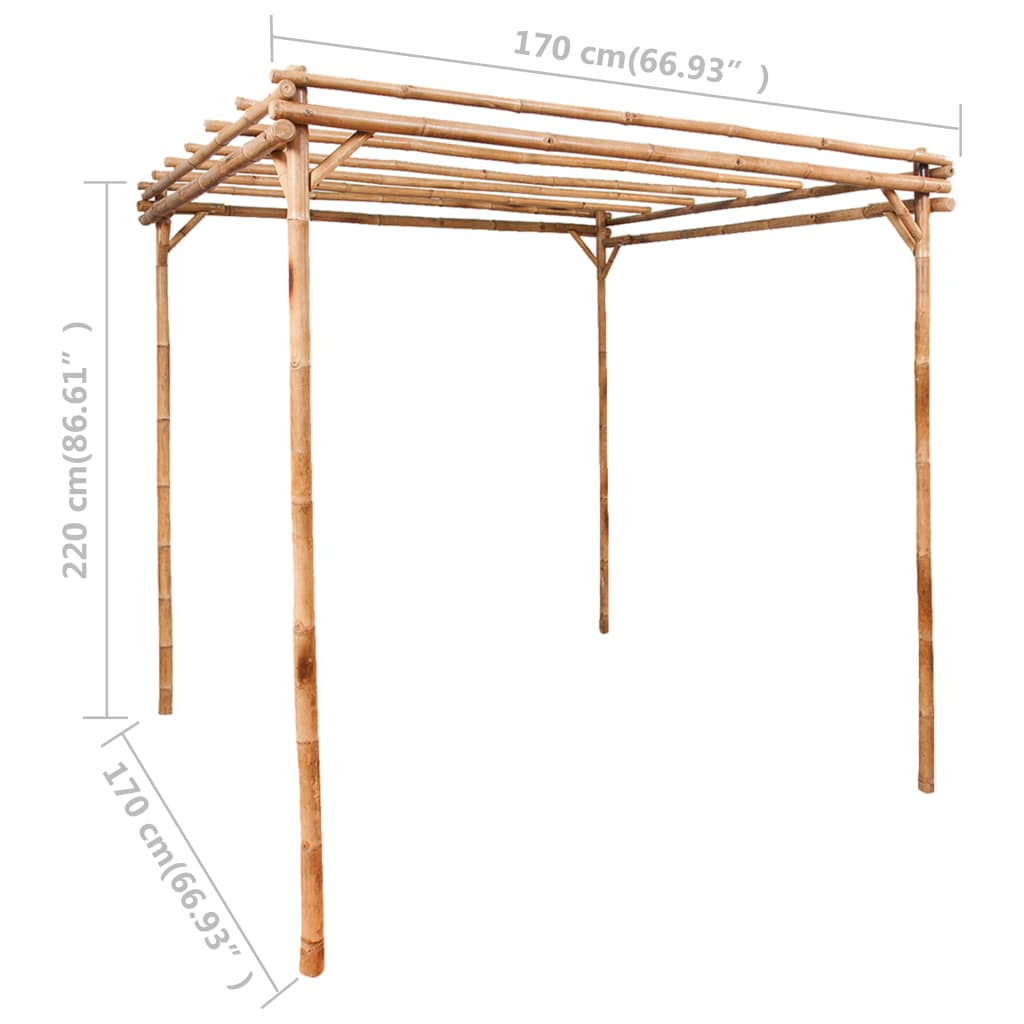 Greenwestons - Wholesale Outdoor Ornament/Decor - Green's Pergola Bamboo 67"x67"x86.6"3