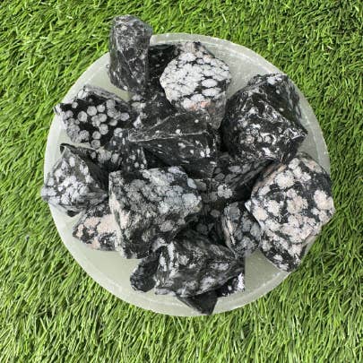 CaNatureLover - Wholesale Spiritual Stone/Crystal - Snowflake obsidian RAW , 0.75"-1.25" Size, RAW Snowflake