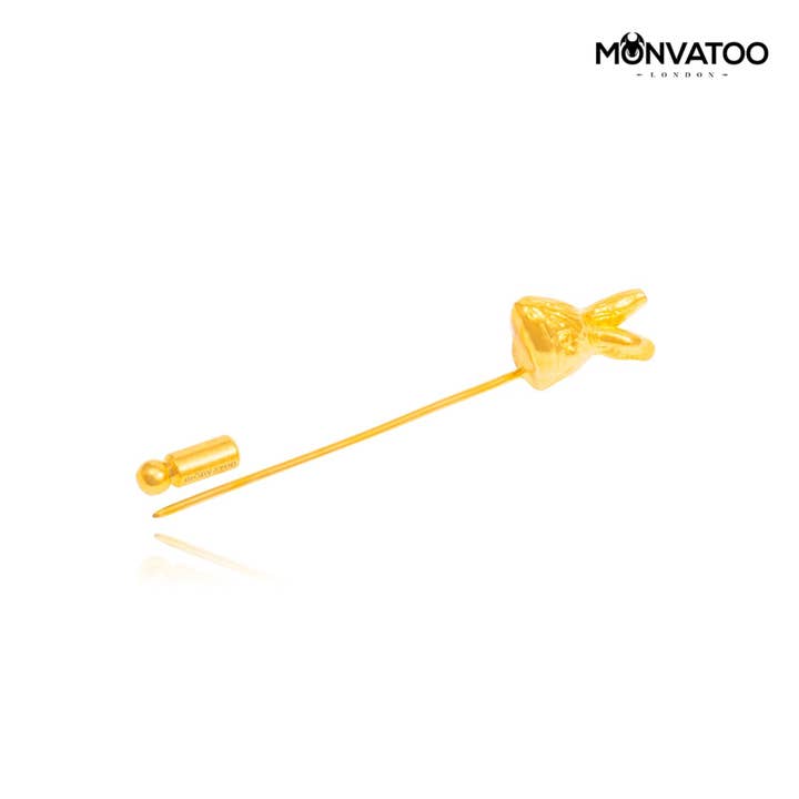 Golden Rabbit Lapel Pin for wholesale by MONVATOO London