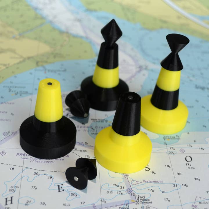 Cardinal Marks with Removable Magnetic Topmarks! for wholesale by Lightship Learning