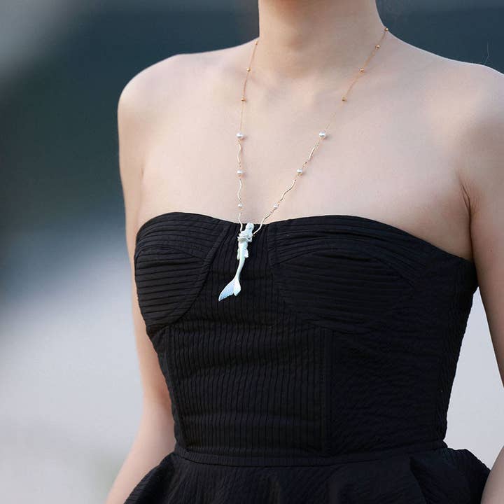 Vermilion Collection – Engroshandel Halskæde med vedhæng – YIHE Keramisk Halskæde "Havfrue"1